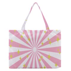 Hurak Pink Star Yellow Hole Sunlight Light Medium Zipper Tote Bag by Mariart