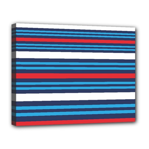 Martini Style Racing Tape Blue Red White Canvas 14  X 11 