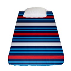 Martini Style Racing Tape Blue Red White Fitted Sheet (single Size)