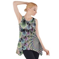 Beautiful Image Fractal Vortex Side Drop Tank Tunic by Simbadda