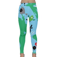 New Zealand Birds Detail Animals Fly Classic Yoga Leggings by Mariart