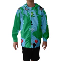 New Zealand Birds Detail Animals Fly Hooded Wind Breaker (kids)