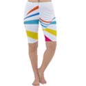 Line Rainbow Orange Blue Yellow Red Pink White Wave Waves Cropped Leggings  View1