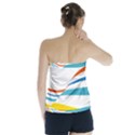 Line Rainbow Orange Blue Yellow Red Pink White Wave Waves Strapless Top View2