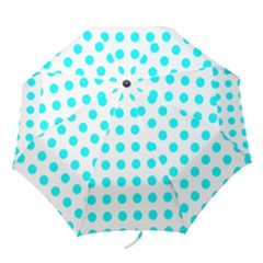 Polka Dot Blue White Folding Umbrellas by Mariart