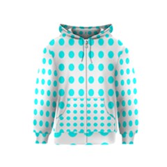 Polka Dot Blue White Kids  Zipper Hoodie