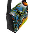 High Detailed Fractal Image Background With Abstract Streak Shape Flap Messenger Bag (L)  View2
