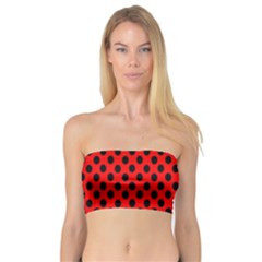 Polka Dot Black Red Hole Backgrounds Bandeau Top by Mariart