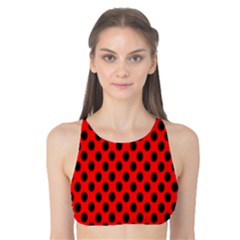 Polka Dot Black Red Hole Backgrounds Tank Bikini Top by Mariart