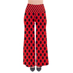 Polka Dot Black Red Hole Backgrounds Pants by Mariart