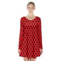 Polka Dot Black Red Hole Backgrounds Long Sleeve Velvet V-neck Dress View1