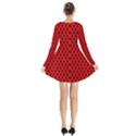Polka Dot Black Red Hole Backgrounds Long Sleeve Velvet V-neck Dress View2