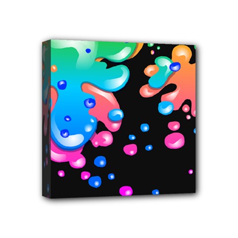 Neon Paint Splatter Background Club Mini Canvas 4  X 4  by Mariart