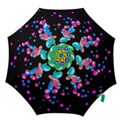 Neon Paint Splatter Background Club Hook Handle Umbrellas (large)