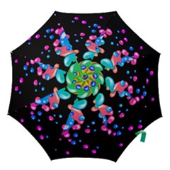 Neon Paint Splatter Background Club Hook Handle Umbrellas (small)