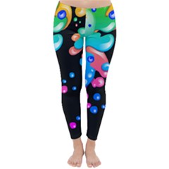 Neon Paint Splatter Background Club Classic Winter Leggings by Mariart