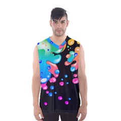 Neon Paint Splatter Background Club Men s Basketball Tank Top by Mariart