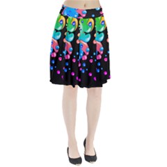 Neon Paint Splatter Background Club Pleated Skirt by Mariart