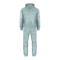 Polka Dot Flooring Blue Orange Blur Spot Hooded Jumpsuit (kids) by Mariart