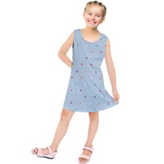 Polka Dot Flooring Blue Orange Blur Spot Kids  Tunic Dress by Mariart