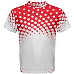 Polka Dot Circle Hole Red White Men s Cotton Tee by Mariart