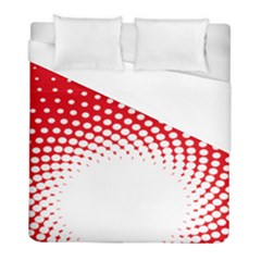 Polka Dot Circle Hole Red White Duvet Cover (full/ Double Size) by Mariart