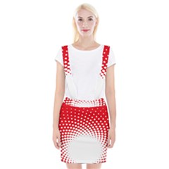 Polka Dot Circle Hole Red White Suspender Skirt by Mariart