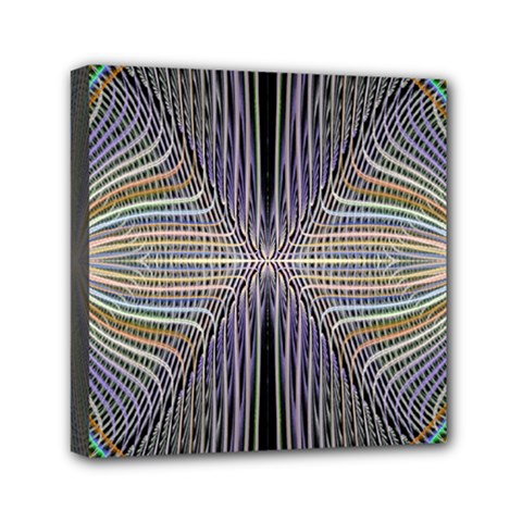 Color Fractal Symmetric Wave Lines Mini Canvas 6  X 6  by Simbadda