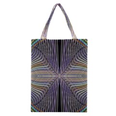 Color Fractal Symmetric Wave Lines Classic Tote Bag by Simbadda