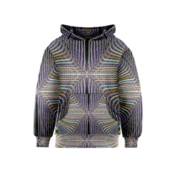 Color Fractal Symmetric Wave Lines Kids  Pullover Hoodie by Simbadda