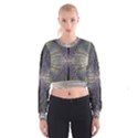 Color Fractal Symmetric Wave Lines Women s Cropped Sweatshirt View1