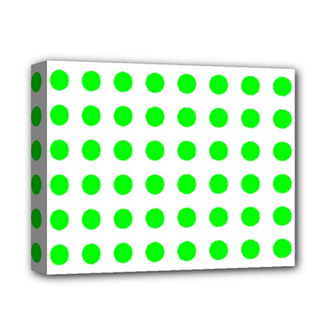 Polka Dot Green Deluxe Canvas 14  X 11  by Mariart