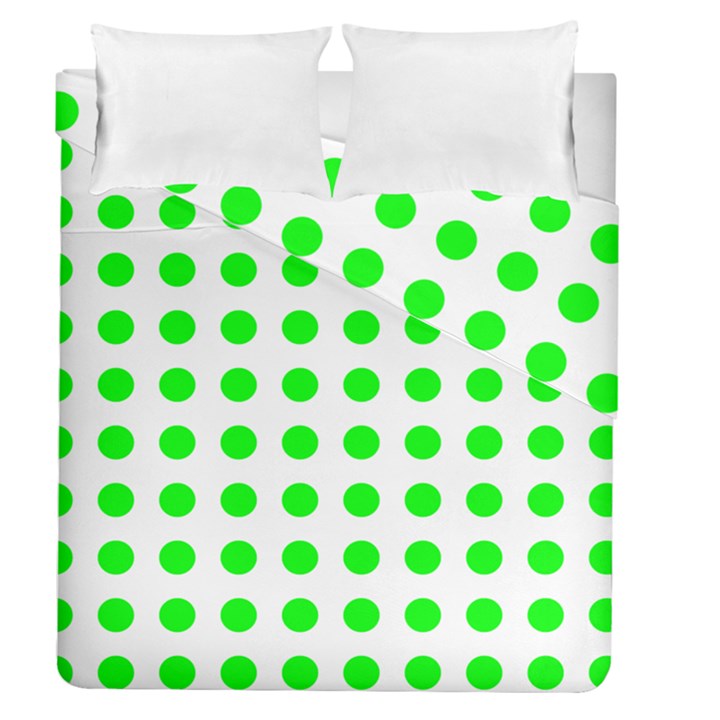 Polka Dot Green Duvet Cover Double Side (Queen Size)