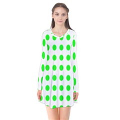 Polka Dot Green Flare Dress by Mariart