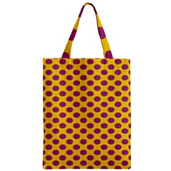 Polka Dot Purple Yellow Orange Zipper Classic Tote Bag