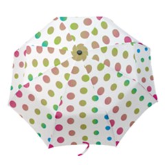 Polka Dot Pink Green Blue Folding Umbrellas by Mariart