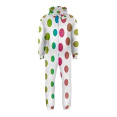 Polka Dot Pink Green Blue Hooded Jumpsuit (kids) by Mariart