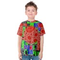 Background With Fractal Digital Cubist Drawing Kids  Cotton Tee View1