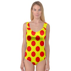 Polka Dot Red Yellow Princess Tank Leotard  by Mariart