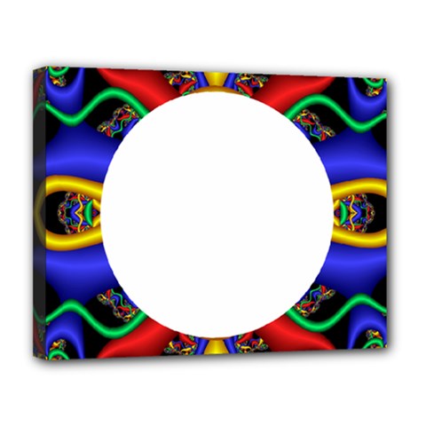 Symmetric Fractal Snake Frame Canvas 14  X 11  by Simbadda