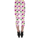 Polka Dot Purple Green Yellow Capri Leggings  View2