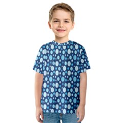 Polka Dot Blue Kids  Sport Mesh Tee