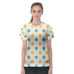 Polka Dot Yellow Green Blue Women s Sport Mesh Tee