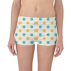 Polka Dot Yellow Green Blue Boyleg Bikini Bottoms by Mariart