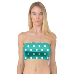 Polka Dots White Blue Bandeau Top