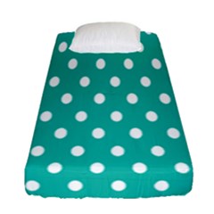 Polka Dots White Blue Fitted Sheet (single Size) by Mariart