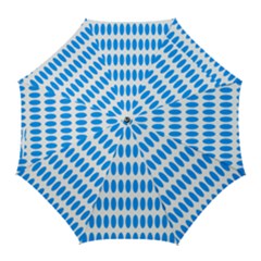 Polka Dots Blue White Golf Umbrellas