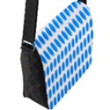 Polka Dots Blue White Flap Messenger Bag (L)  View2