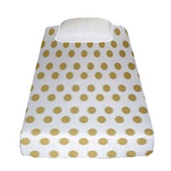 Polka Dots Gold Grey Fitted Sheet (single Size)