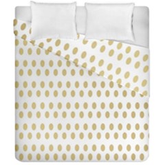 Polka Dots Gold Grey Duvet Cover Double Side (california King Size) by Mariart